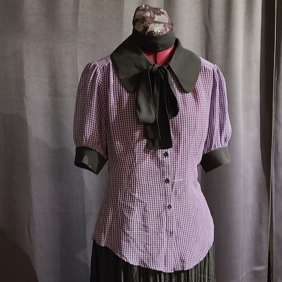Rockabilly, Gingham, Checkered blouse S - Picture 5 of 6